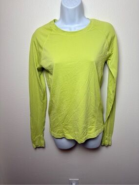 Athleta Micro Stripe Long Sleeve Tee yellow long sleeve